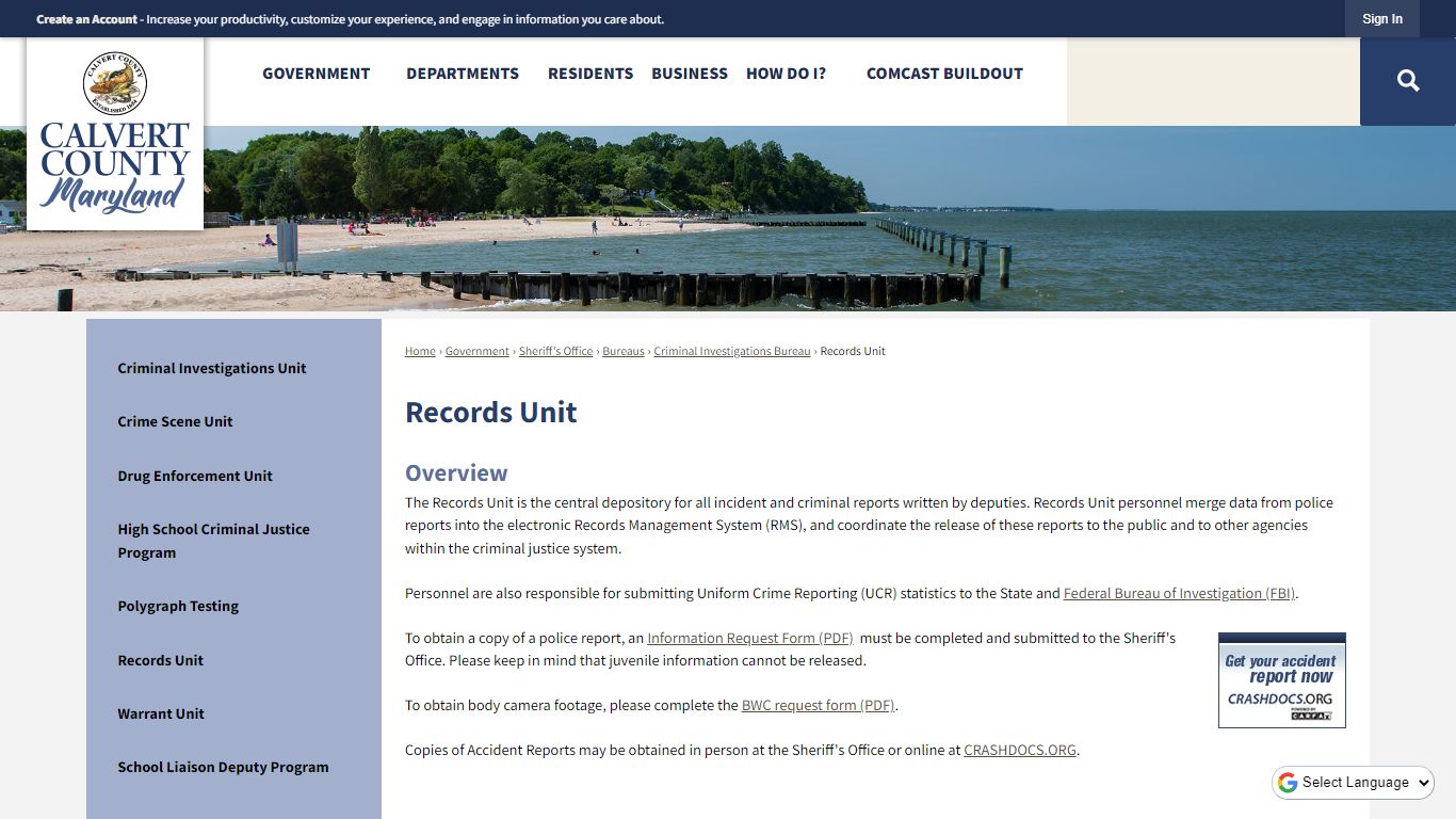 Records Unit | Calvert County, MD - Official Website